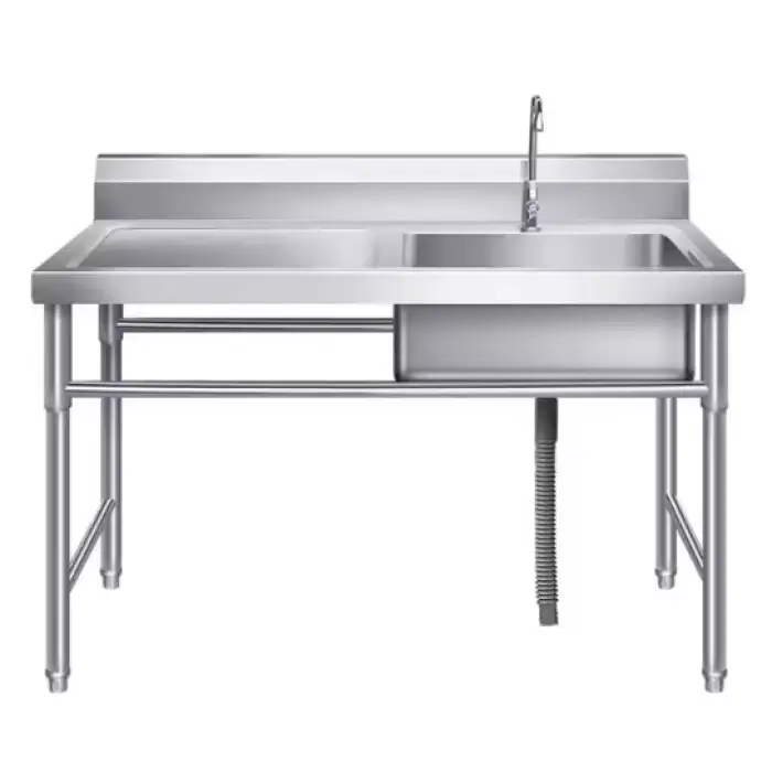 Commercial 304 thick stainless steel sink for washing dishes and vegetables countertop kitchen sink