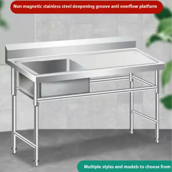 Commercial 304 thick stainless steel sink for washing dishes and vegetables countertop kitchen sink