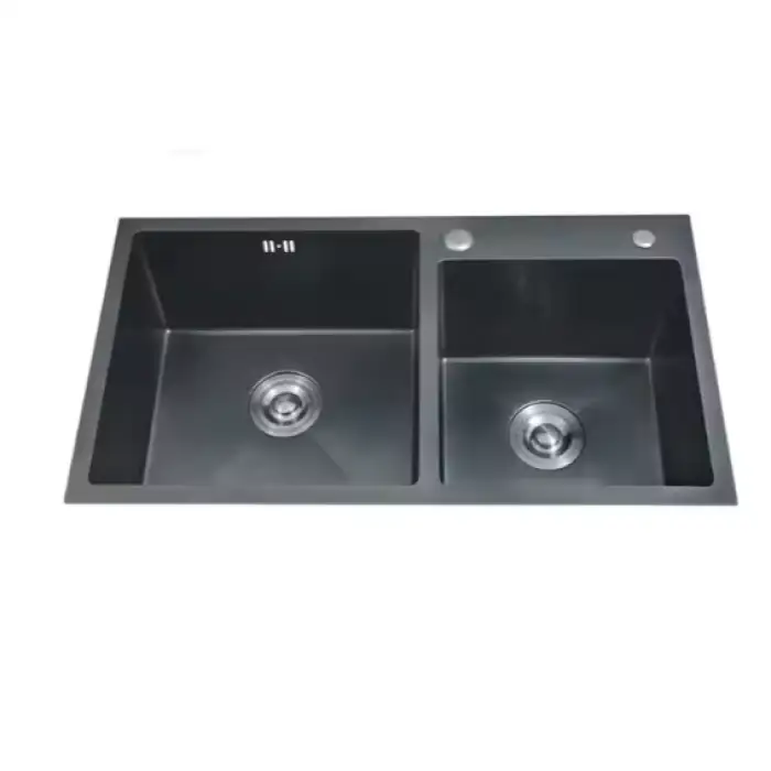 Handmade kitchen sink 304 stainless steel Black color sink double bowl sink