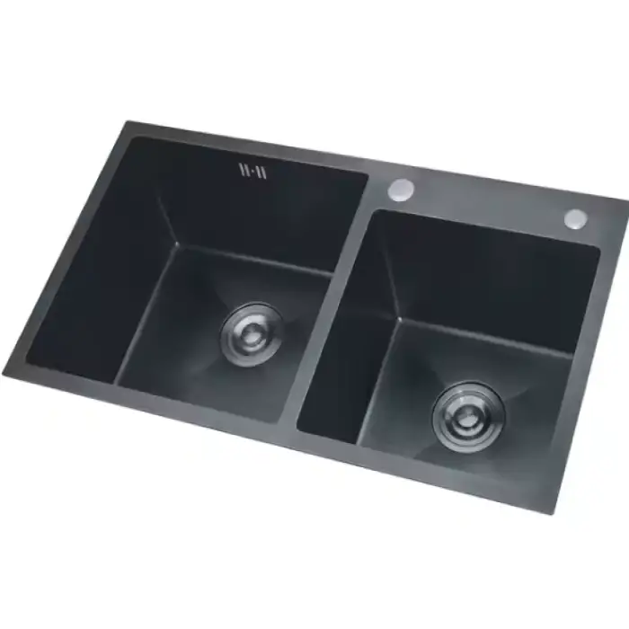 Handmade kitchen sink 304 stainless steel Black color sink double bowl sink