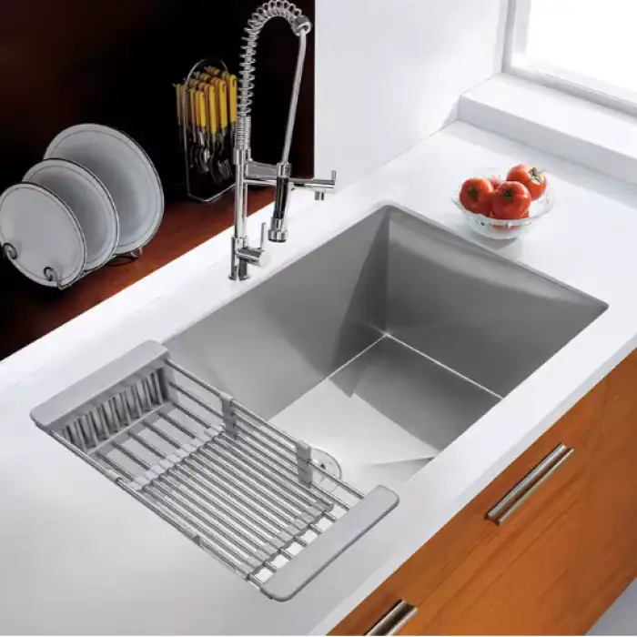 Double Bowl Handmade Sink With Accessories for Kitchen