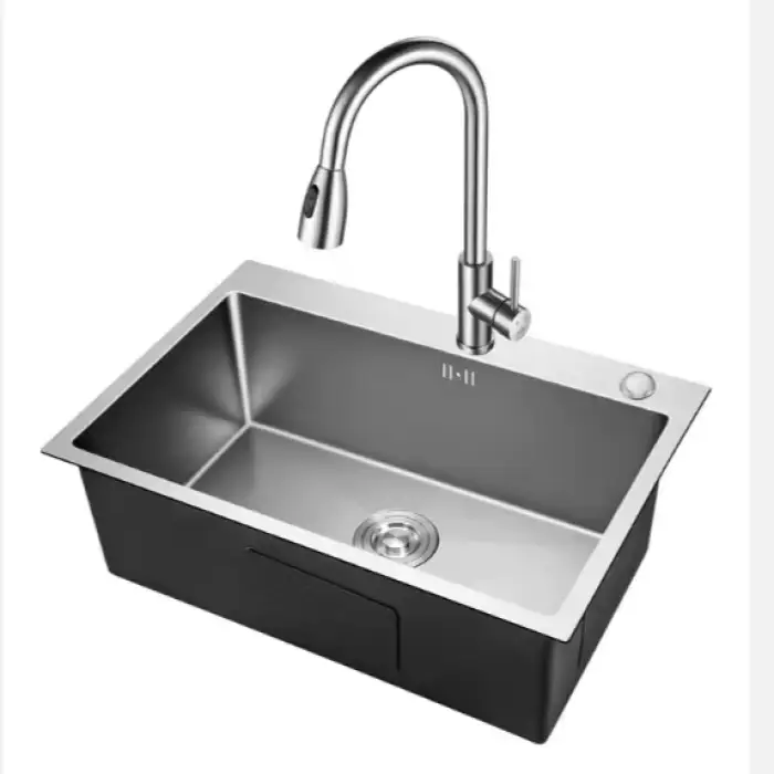 Single Bowl Stainless Steel Kitchen Sink Rectangular Vegetable Washing Basin Counter Installation Kitchen Fregaderos de Cocina