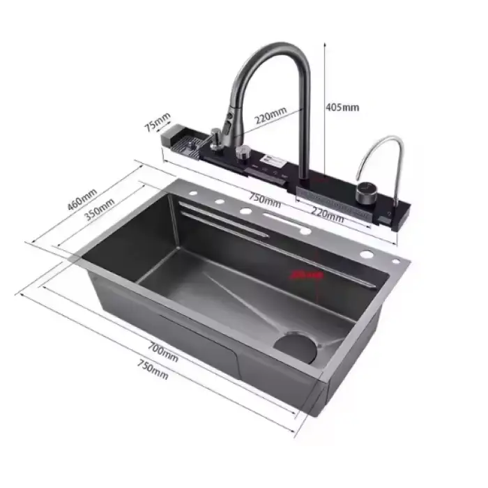 HONGDEC SS304 Biggest Size Kitchen Faucet Sink Smart Sink