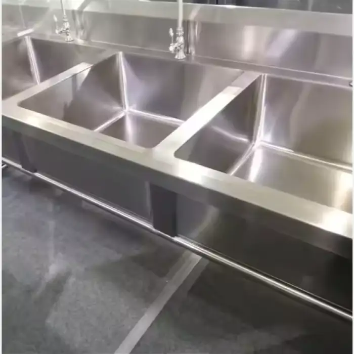 Freestanding 201 Stainless Steel Commercial Restaurant Three Compartment Kitchen Sink