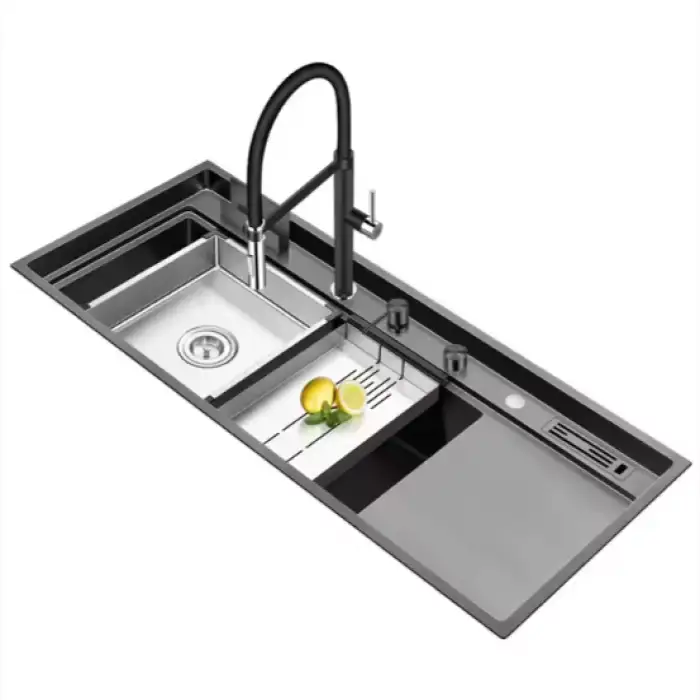 Stainless Steel Single Bowl With Drain Board Kitchen Sink Luxurious Kitchen Sink