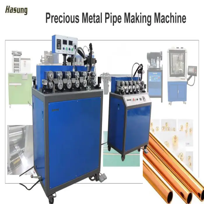 High Quality Double Head Hollow Tube Making Machine with Automatic Soldering For Gold Silver Copper Steel