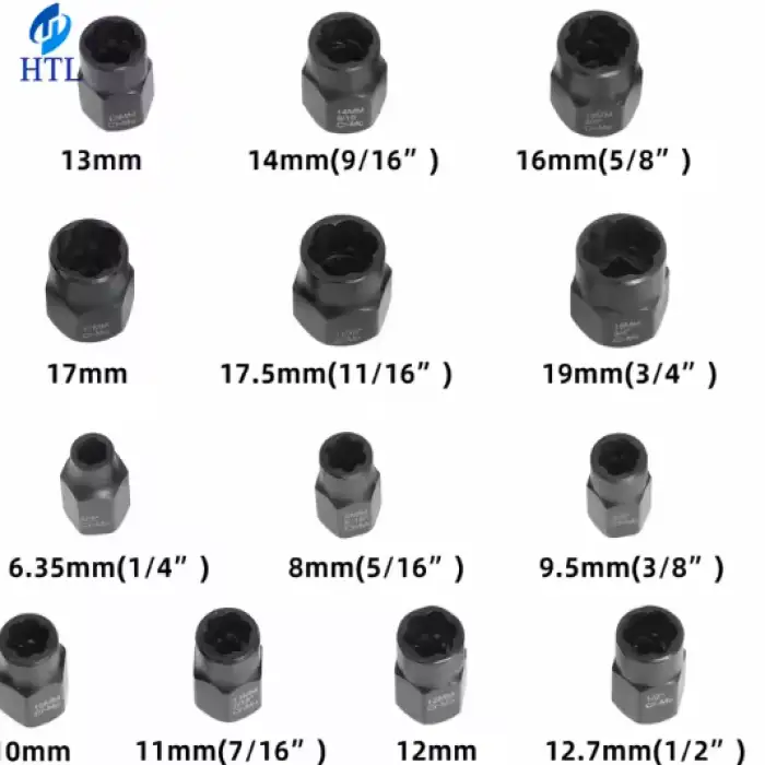 14 Piece Impact Screw Nut& Bolt Extractor Socket 3/8 Inch Drive Bolt Remover Set Universal Joint Tool Kit