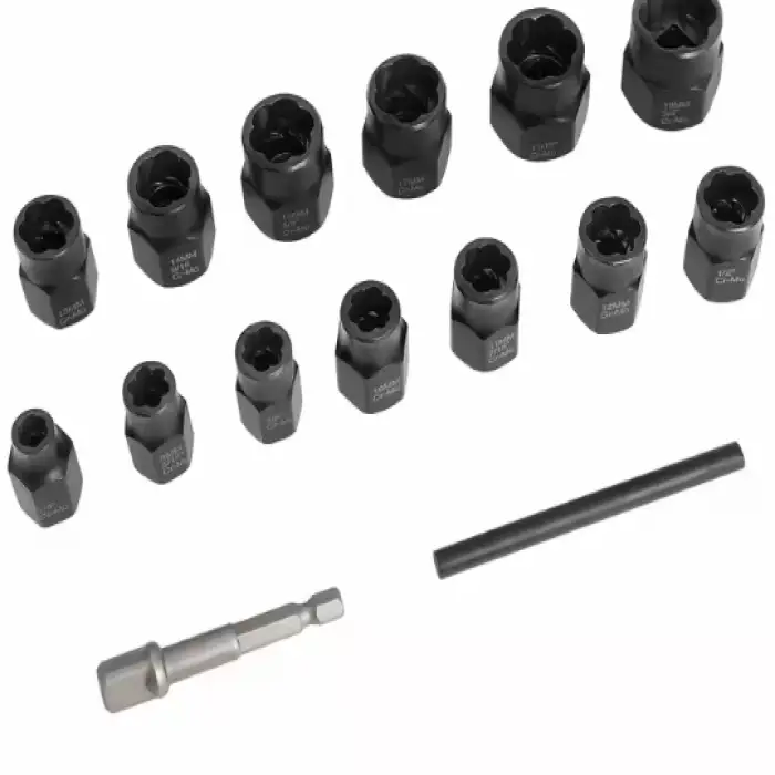 14 Piece Impact Screw Nut& Bolt Extractor Socket 3/8 Inch Drive Bolt Remover Set Universal Joint Tool Kit