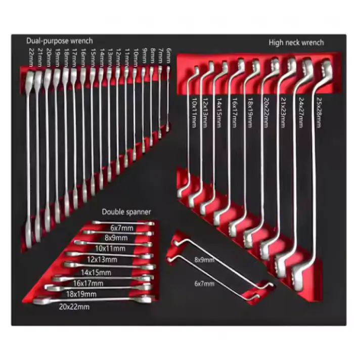 36PCS EVA Foam Tray OEM Professional Double Open End Wrench Chrome Vanadium Double Ring CRV Spanner Combination Wrench Tool Set