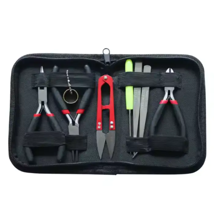 8pcs/12pcs/1Set Earring Jewellery Making Tool Kit Cutter/Round Nose Pliers Side Cutting Pliers Scissor Vernier Tape Measure Bead