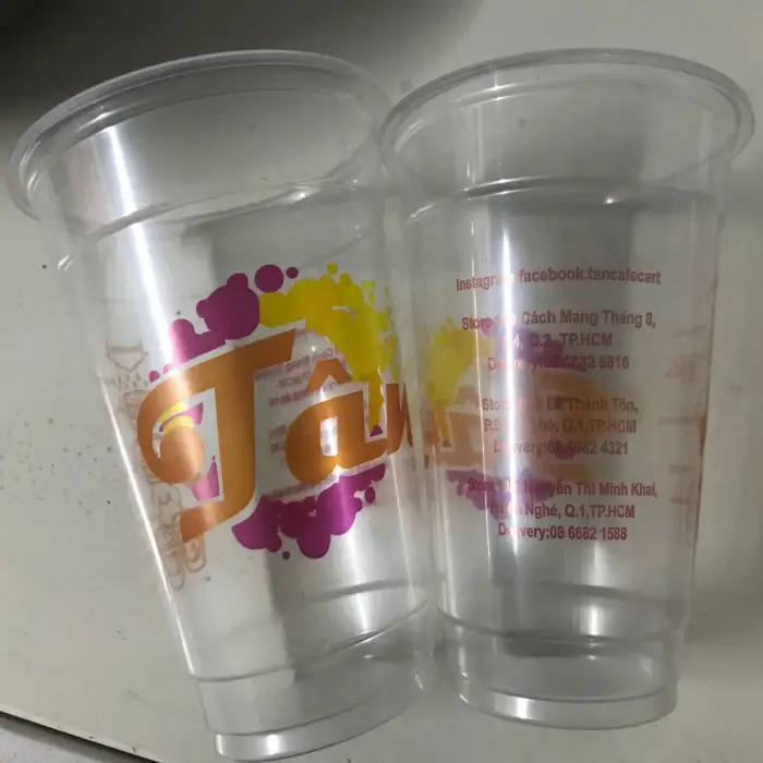 Multiple Color Custom Print logo on Bubble Tea pp Pet Plastic Disposable Cups Offset Printing Machine