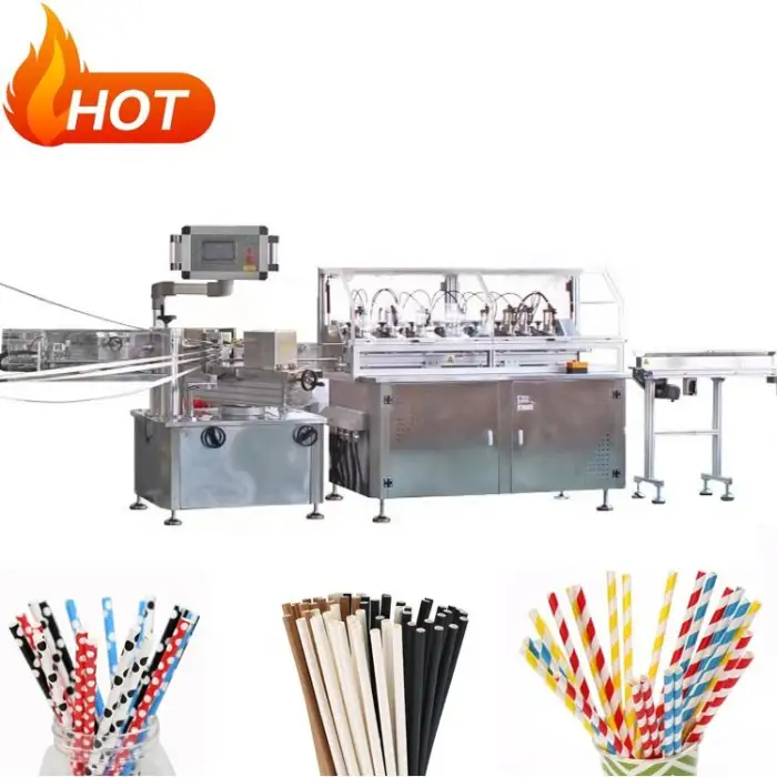 Manufacturer Disposable Biodegradable White paper straw Eco Friendly Bubble Tea Brown Kraft Paper straws machine