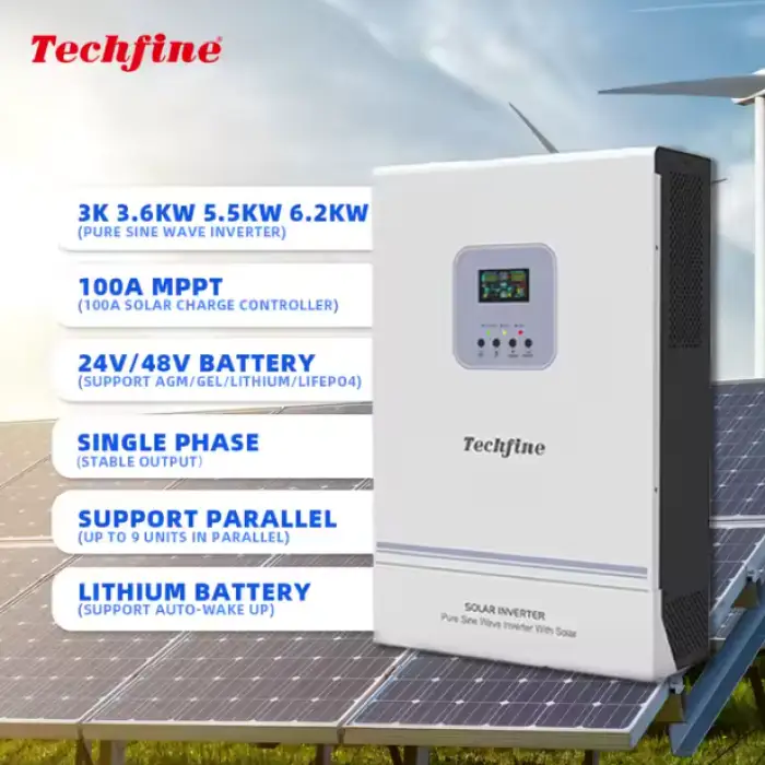 On Grid Off Grid 6.2kw 48v High Frequency 6200w Hybrid Solar Inverter with MPPT Charge Controller for Home Solar System