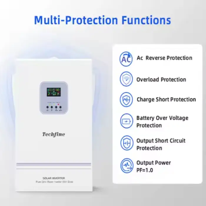 On Grid Off Grid 6.2kw 48v High Frequency 6200w Hybrid Solar Inverter with MPPT Charge Controller for Home Solar System