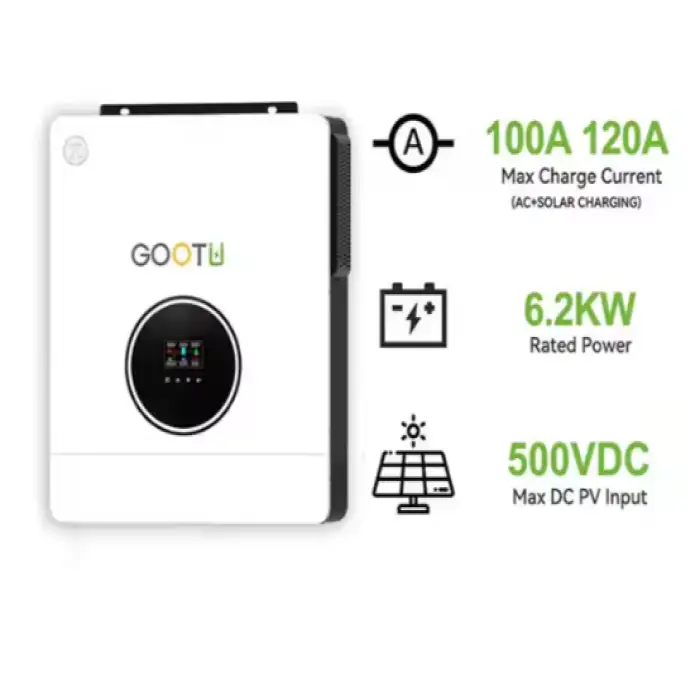 GOOTU in Stock 6.2KW 48V Dual Output Inverter Built-in 120A MPPT Solar Charge Controller