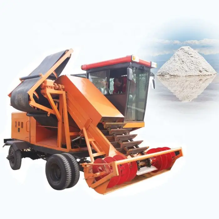 Tractor Electric diesel Power Sea Salt Harvesting Machine High Efficiency Salt Crushing and Harvesting Equipment