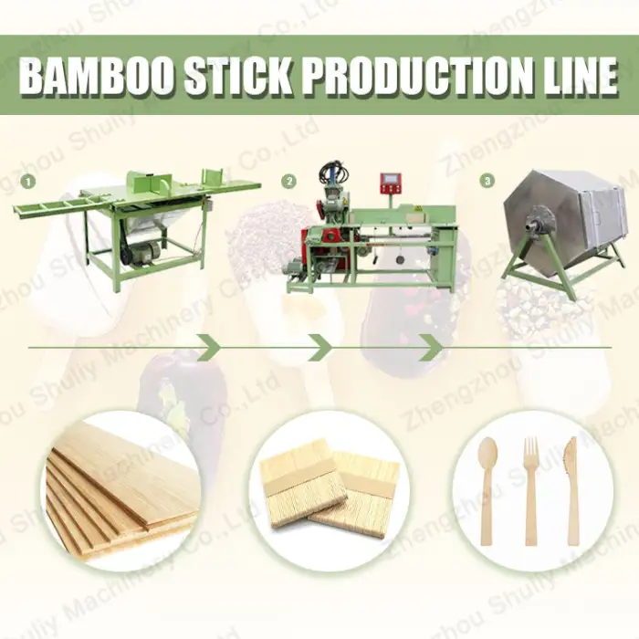 Full Automatic Wooden Tongue Depressor Machine Bamboo Skewers Production Machinery Line