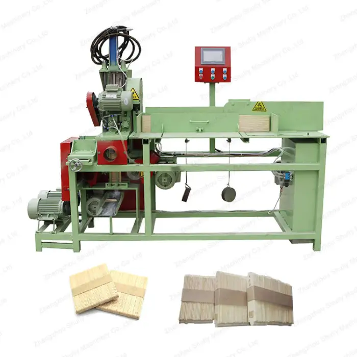 Full Automatic Wooden Tongue Depressor Machine Bamboo Skewers Production Machinery Line