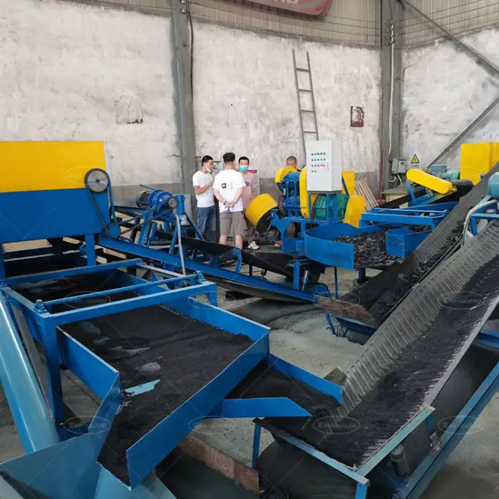 Rubber Granules Making Machine Tyre Wire Separating Machine Tyre Crushing Machine Tons of Powder Recycling From Car Tires