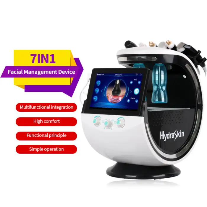 7 in 1 Oxygen Facial Cleanser Skin Care Machine Face Whitening Anti Aging Oxygen Facial Deep Cleansing Small Bubble Aqua Peeling