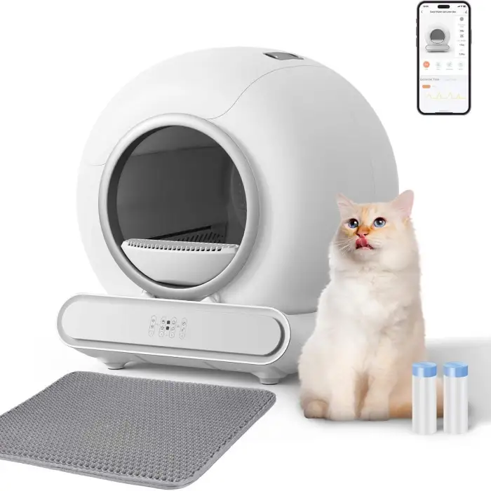 Smart Self-Cleaning Cat Litter Box Automatic Cat Litter Cleaning Robot with 65L Large Capacity APP Control