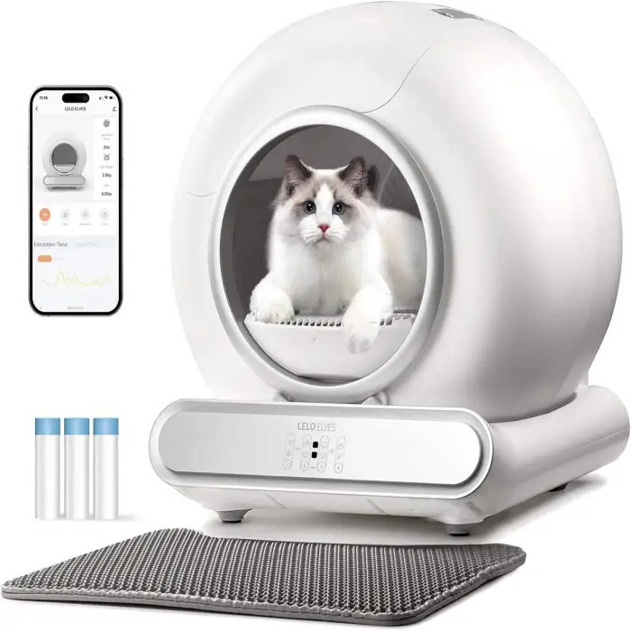 Smart Self-Cleaning Cat Litter Box Automatic Cat Litter Cleaning Robot with 65L Large Capacity APP Control