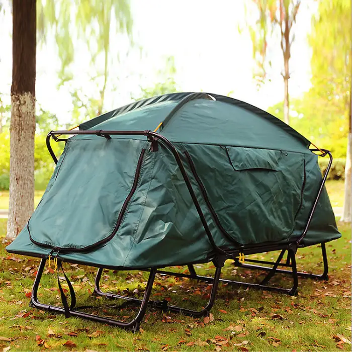 Wind Valley Outdoor Camping Gear Double Layer Elevated Off-ground Folding Above Ground Sleeping Bed Tent Cot