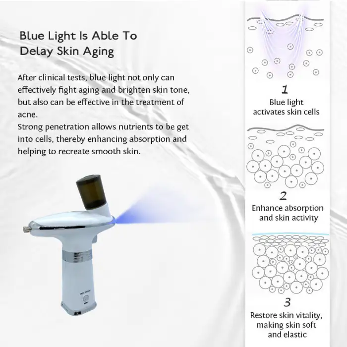 Meiboyi New Trend 2024 Products Blue Light Therapy Mini High Pressure Nano Oxygen Mist Jet Injection Gun Beauty Salons