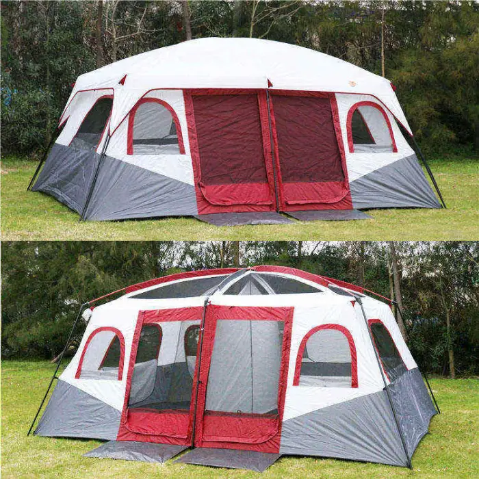 4 Season La Tente 2 Rooms Camping Tents 12 Persons Waterproof Outdoor Family Big Camping Tent for 12 Persons