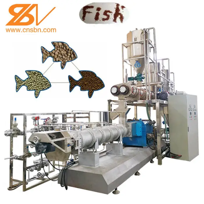 Floating Fish Feed Machine Tilapia Profish Carp Fish Feeds Twin Screw Extruder 1-6TON/H Dog