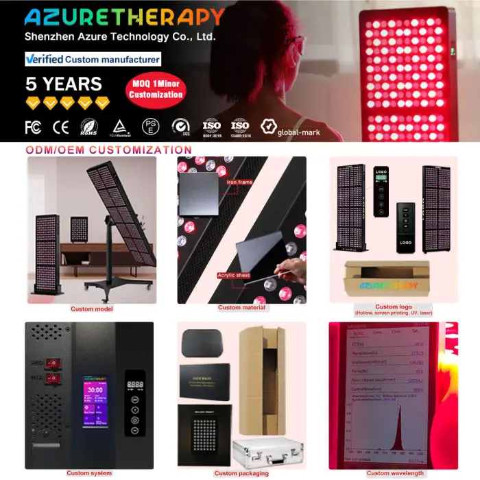 AZURE OEM ODM  Touch Screen 1500W Full Body PDT Machine Infrared Device Led Red Light Therapy Panel