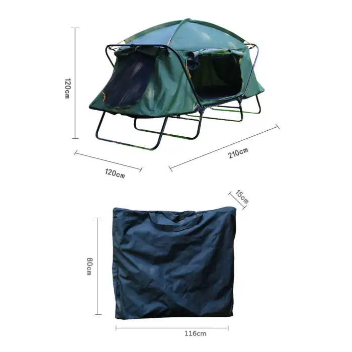 2 Person Portable Camping Bed Foldable Outdoor Elevated Camping Bed Tent Cot Tent Camping Tent With Bed