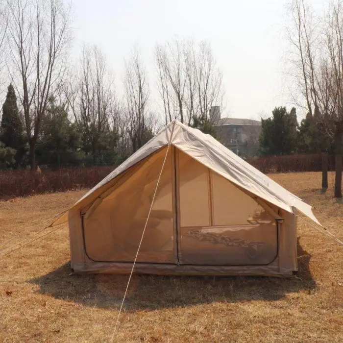 Outdoor Khaki Luxury Winter Inflatable Camping Canvas Air Tent