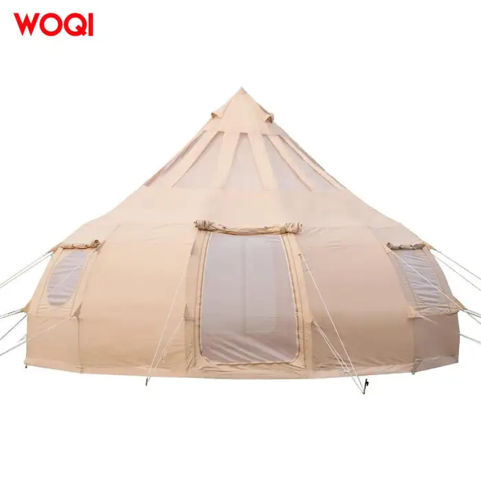 WOQI Four Seasons Waterproof Cotton Canvas Lotus Raincloth Outdoor Home Camping Tent