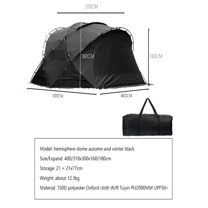 Half Dome Canopy Spherical Tent Outdoor Folding Portable Dome Sun Protection Waterproof Thickened Camping Tent