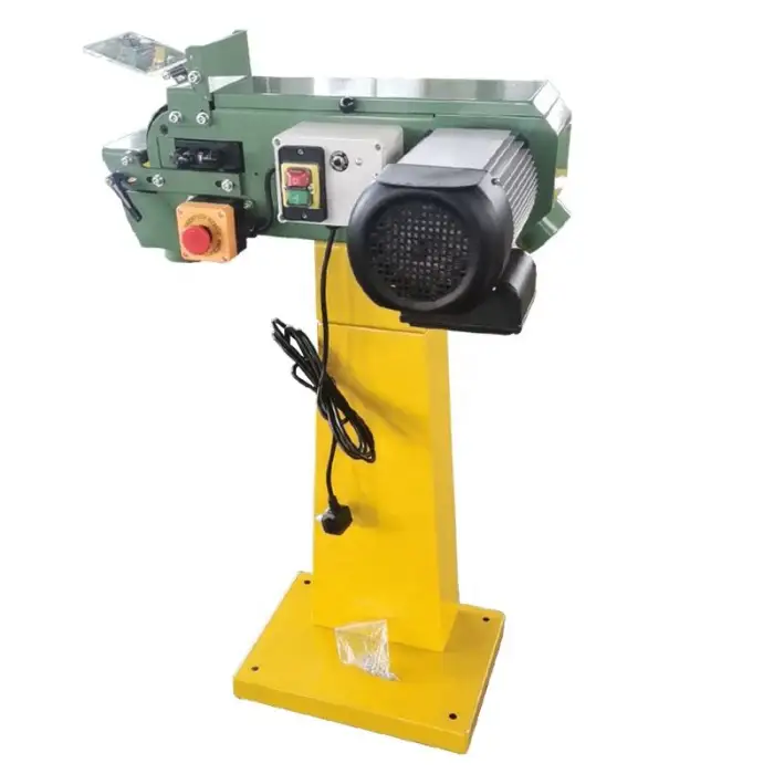 BS100-140 60 Grit Sandpaper Durable Belt Sand Belt Multiple Speeds Grinding Rollers Sanding Machine with Stand