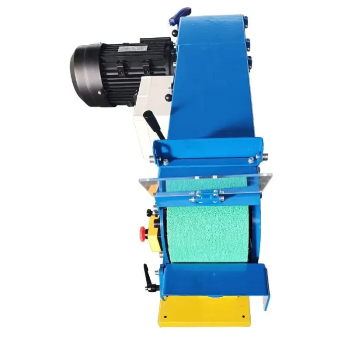 BS100-140 60 Grit Sandpaper Durable Belt Sand Belt Multiple Speeds Grinding Rollers Sanding Machine with Stand