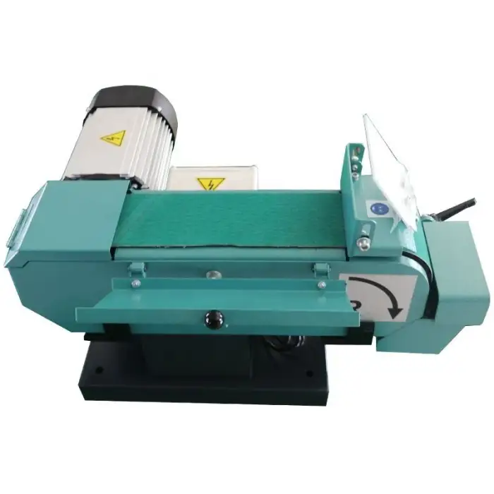 BS100-140 60 Grit Sandpaper Durable Belt Sand Belt Multiple Speeds Grinding Rollers Sanding Machine with Stand