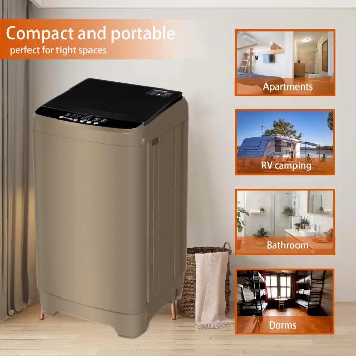 Home Automatic Top Load Portable Washer Electric New Efficient Cleaning Safe Hygienic Elution Dryer