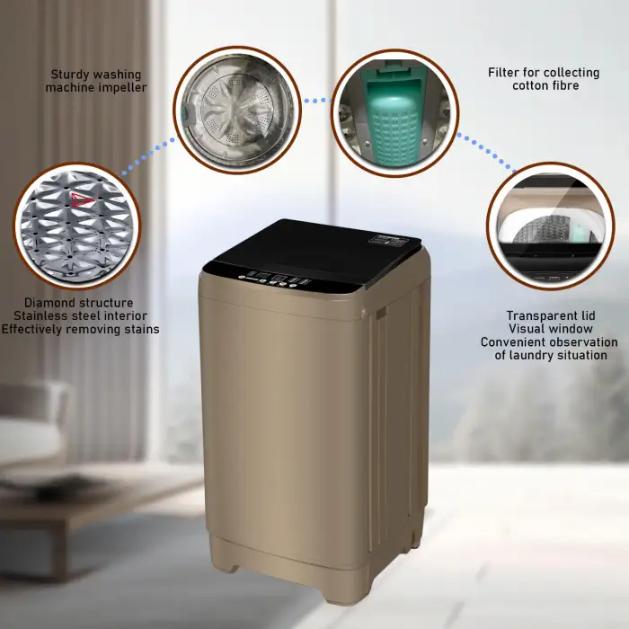 Home Automatic Top Load Portable Washer Electric New Efficient Cleaning Safe Hygienic Elution Dryer