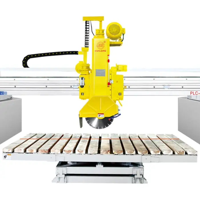 WANLONG PLC-700 Automatic Laser Bridge Saw Cutter Machine for Stone Granite Cutting