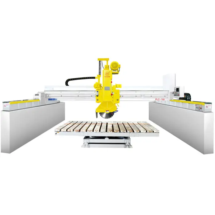 WANLONG PLC-700 Automatic Laser Bridge Saw Cutter Machine for Stone Granite Cutting