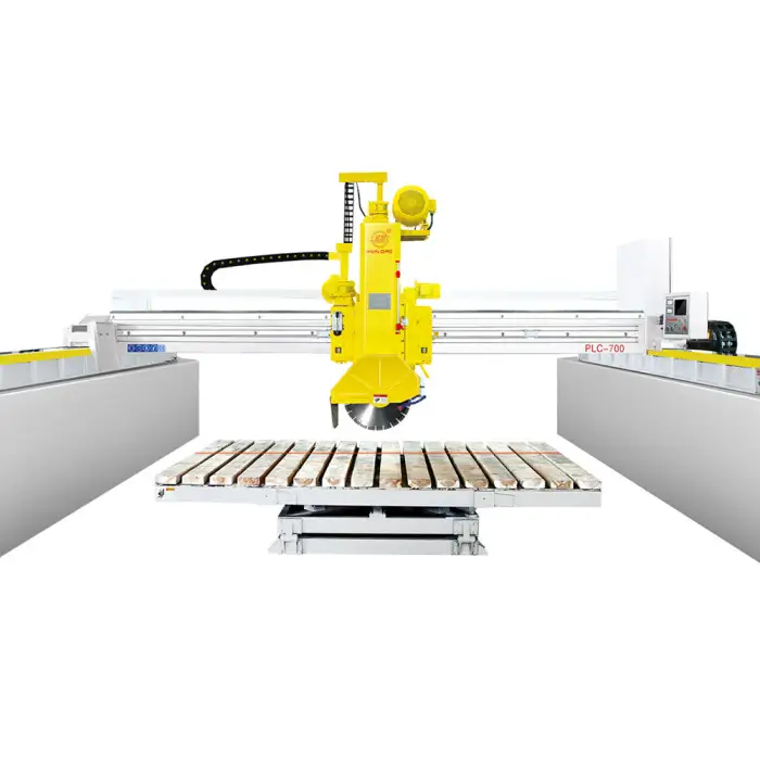 WANLONG PLC-700 Automatic Laser Bridge Saw Cutter Machine for Stone Granite Cutting