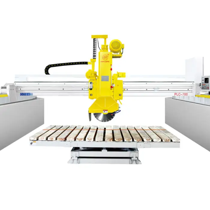 WANLONG PLC-700 Automatic Laser Bridge Saw Cutter Machine for Stone Granite Cutting