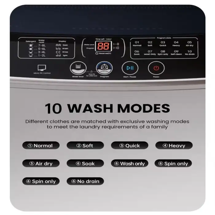 Electric Top-Loading Mini Smart Washing Machine Automatic Household Appliance for Easier Smarter Life