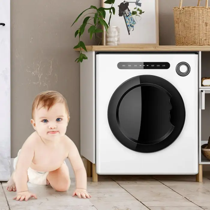 Portable Compact Stainless Steel Tumble Dryer Auto-Electronic Control Panel Front Load for Home Laundry Clothes Dryer