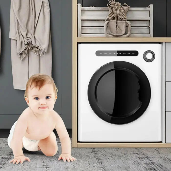 Portable Compact Stainless Steel Tumble Dryer Auto-Electronic Control Panel Front Load for Home Laundry Clothes Dryer