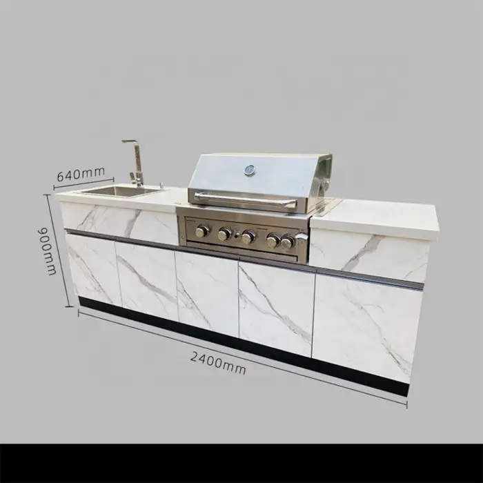 Custom Modular Gardens Outdoor Kitchen Stainless Steel Frame BBQ Island Outdoor Kitchen With Outdoor Grill