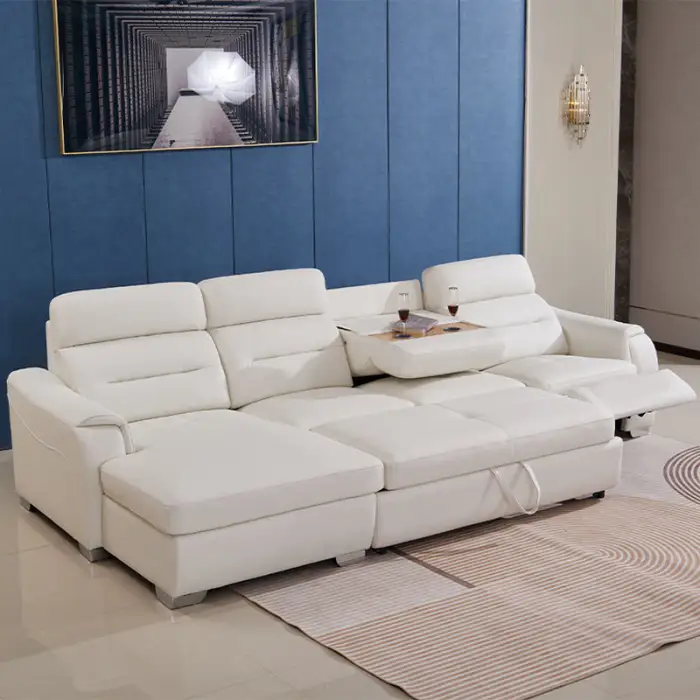 High Quality Modern Small Sofa Bed with USB Storage Smart Home Living Room Furniture Can Lie Multi-functional Design Sofa Bed