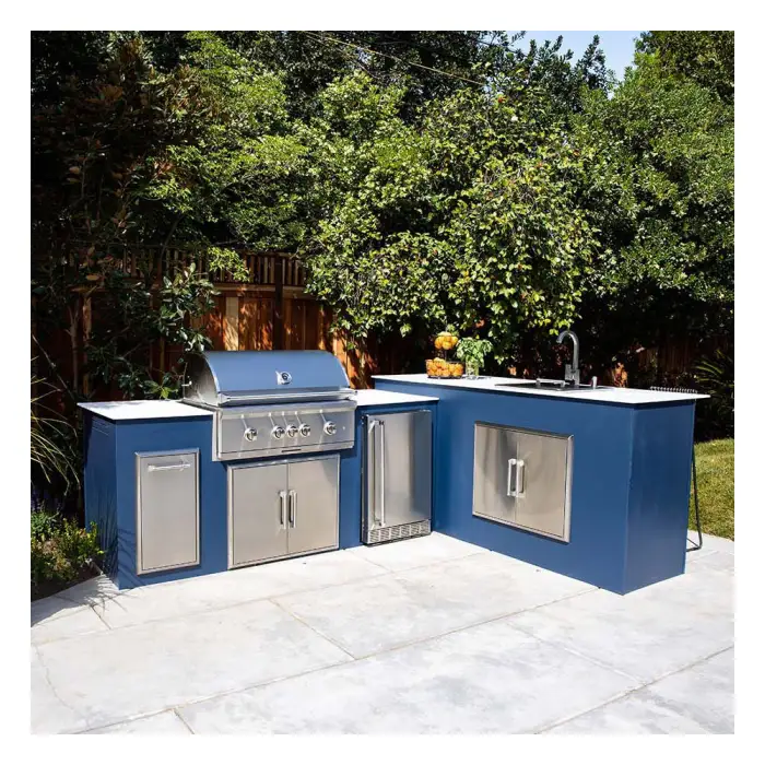 Outdoor Kitchen Pizza and BBQ Grill Garden Kitchen Outdoor Unassembled Prefabricated Modular Outdoor Kitchen